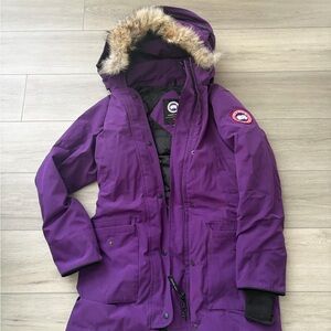 Canada Goose Purple Women's Ski Jacket with Fur Trim
